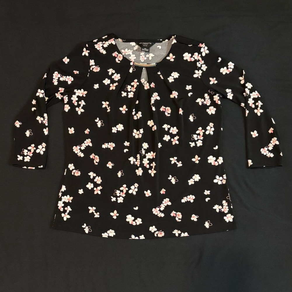 Liz Claiborne Black Floral Blouse